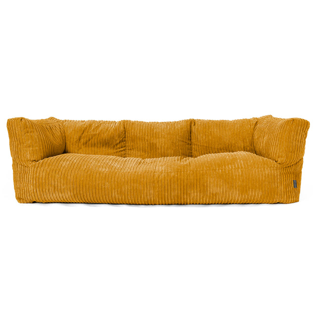 Sofa 3-osobowa pufa Albert - Klasyczny sztruks Złoty Miód 01