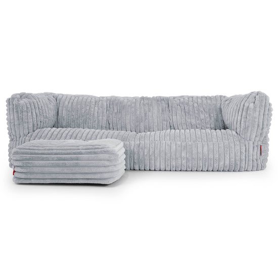 Sofa 3-osobowa pufa Albert - Sztruks ultra plusz Kacze jajo niebieskie 02