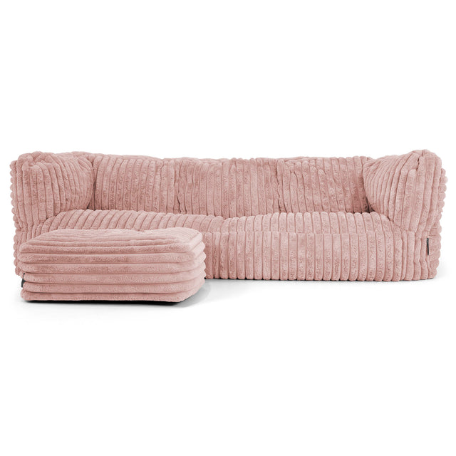 Sofa 3-osobowa pufa Albert - Sztruks ultra plusz Łosoś 02