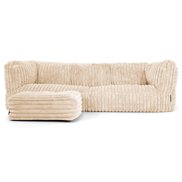 Sofa 3-osobowa pufa Albert - Sztruks ultra plusz Śmietanka 02