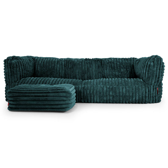 Sofa 3-osobowa pufa Albert - Sztruks ultra plusz Turkus 02