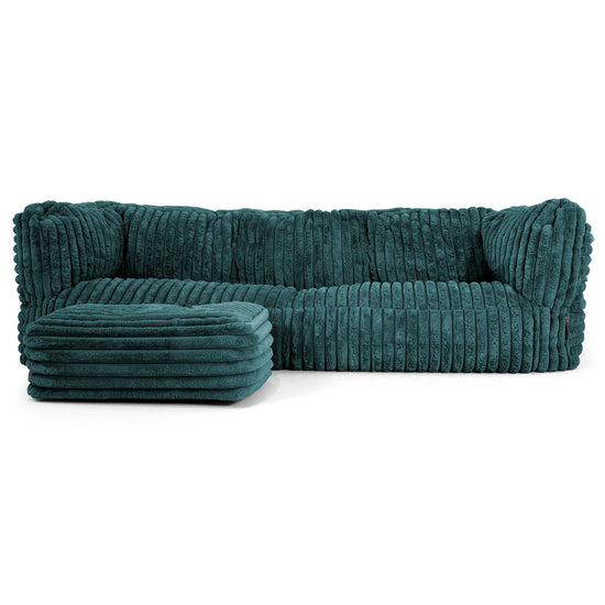 Sofa 3-osobowa pufa Albert - Sztruks ultra plusz Turkus 02