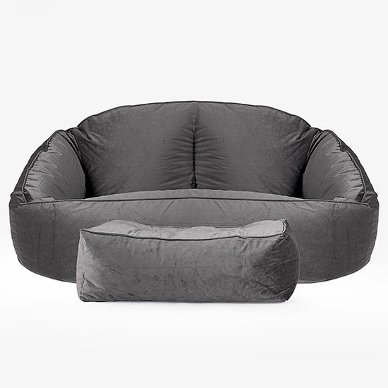 Sofa pufa Bubble - Aksamit Grafit szarość 02