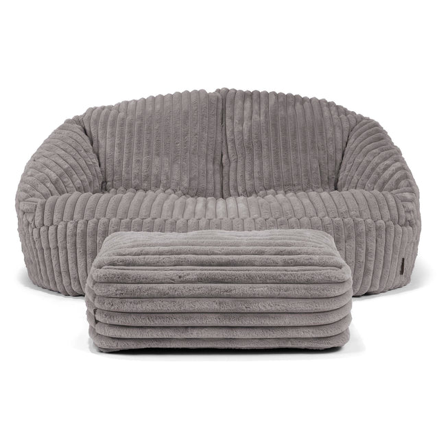 Sofa pufa Bubble - Sztruks ultra plusz Szarość 02