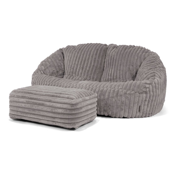 Sofa pufa Bubble - Sztruks ultra plusz Szarość 03