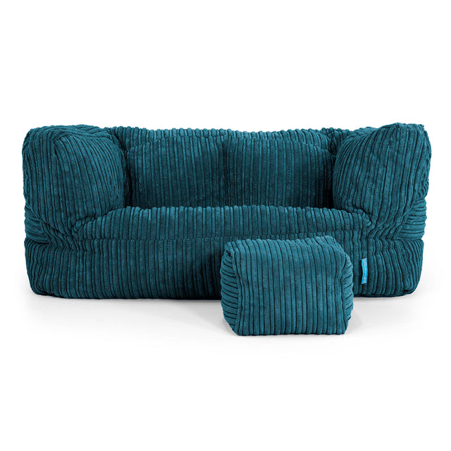 Sofa pufa dla dzieci Albert 2-6 lat - Klasyczny sztruks Turkus 02