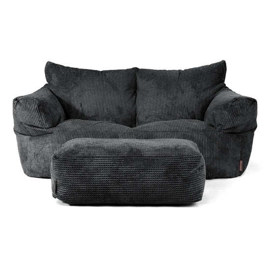 Sofa pufa Josephine - Sztruks waflowy Czerń 02