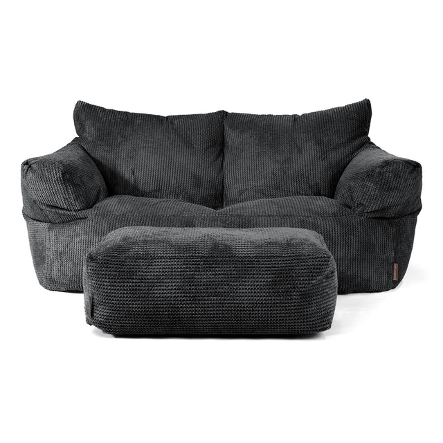 Sofa pufa Josephine - Sztruks waflowy Czerń 02