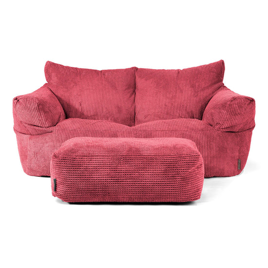 Sofa pufa Josephine - Sztruks waflowy Czerwony pastelowy 02