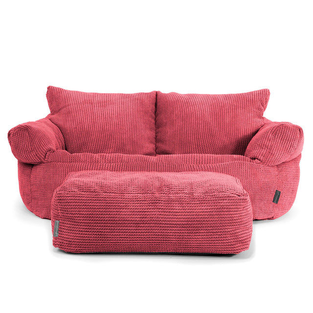 Sofa pufa Josephine - Pom Pom Czerwony pastelowy 02