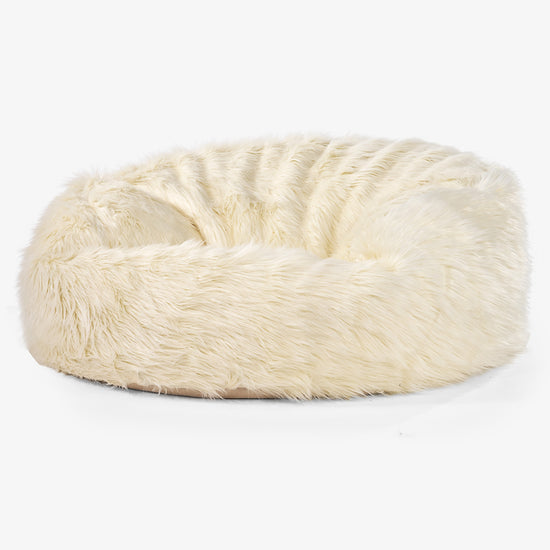 Sofa pufa Mammoth - Mongolskie Sztuczne Futro Śmietanka 01