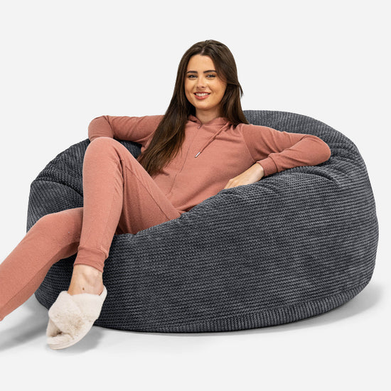 Sofa pufa Mammoth - Pom Pom Czerń 01