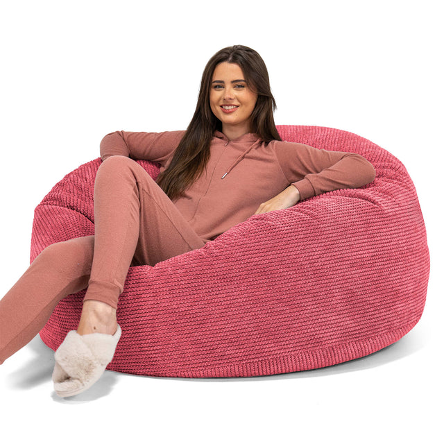 Sofa pufa Mammoth - Pom Pom Czerwony pastelowy 01