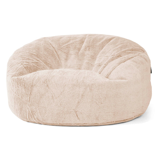 Sofa pufa Mammoth - Sztuczne futerko z królika Biel 01