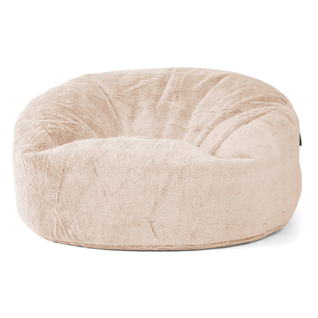 Sofa pufa Mammoth - Sztuczne futerko z królika Biel 01