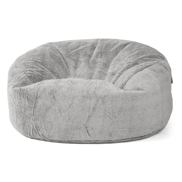 Sofa pufa Mammoth - Sztuczne futerko z królika Jasna szarość 01