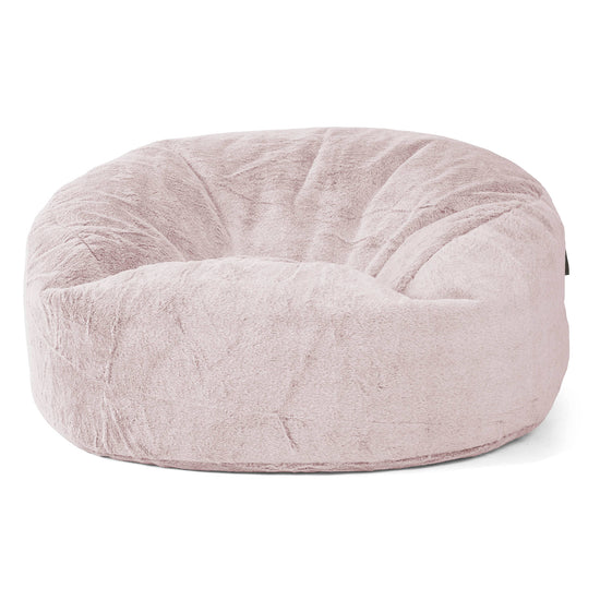 Sofa pufa Mammoth - Sztuczne futerko z królika Łosoś 01