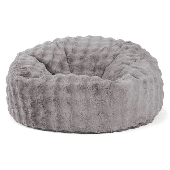 Sofa pufa Mammoth - Sztuczne futro Bąbelkowe Szarość 01