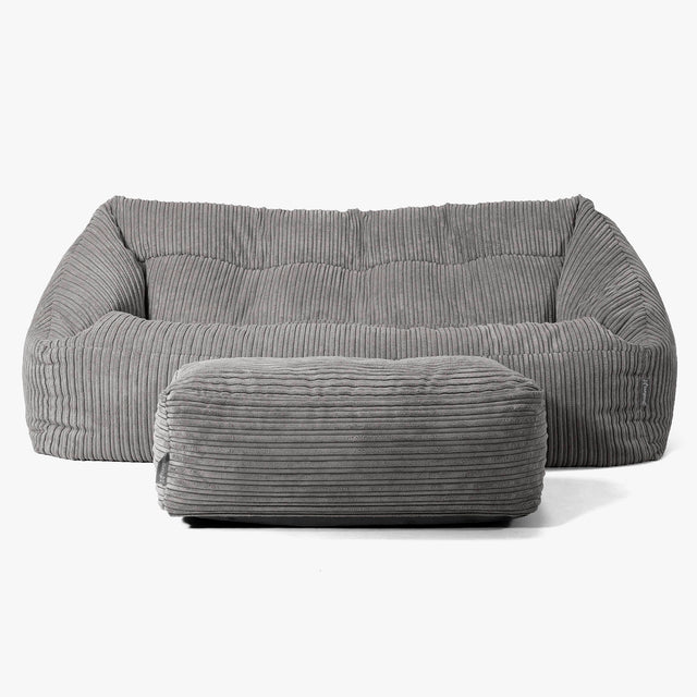 Sofa pufa Maya - Klasyczny sztruks Grafit szarość 02