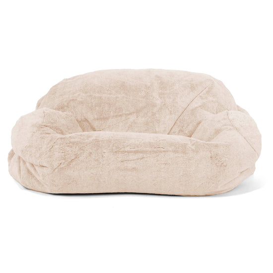 Sofa pufa Sabine - Sztuczne futerko z królika Biel 02