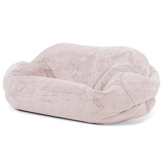Sofa pufa Sabine - Sztuczne futerko z królika Łosoś 01