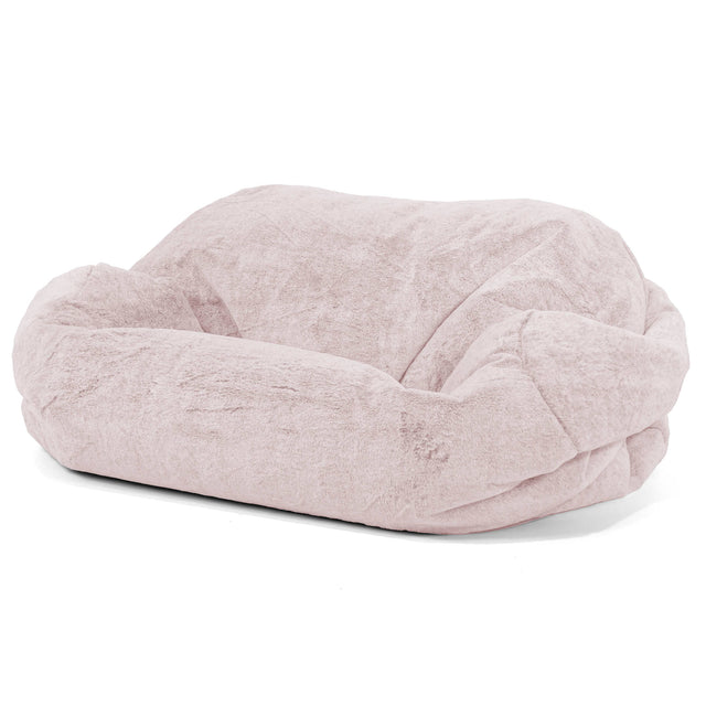 Sofa pufa Sabine - Sztuczne futerko z królika Łosoś 01