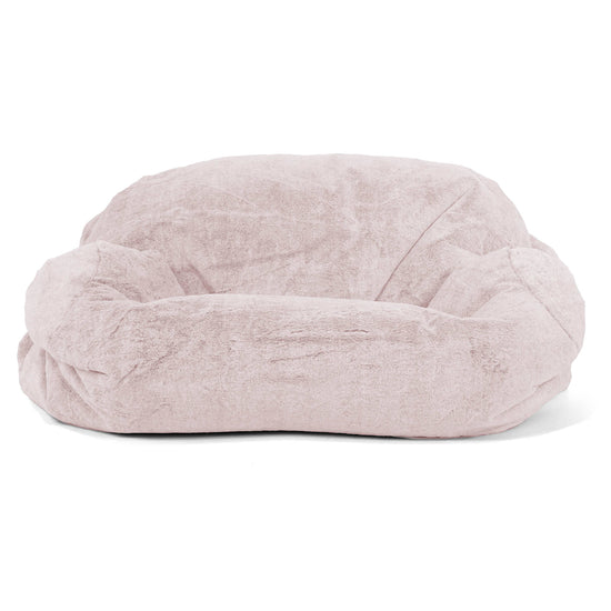Sofa pufa Sabine - Sztuczne futerko z królika Łosoś 02