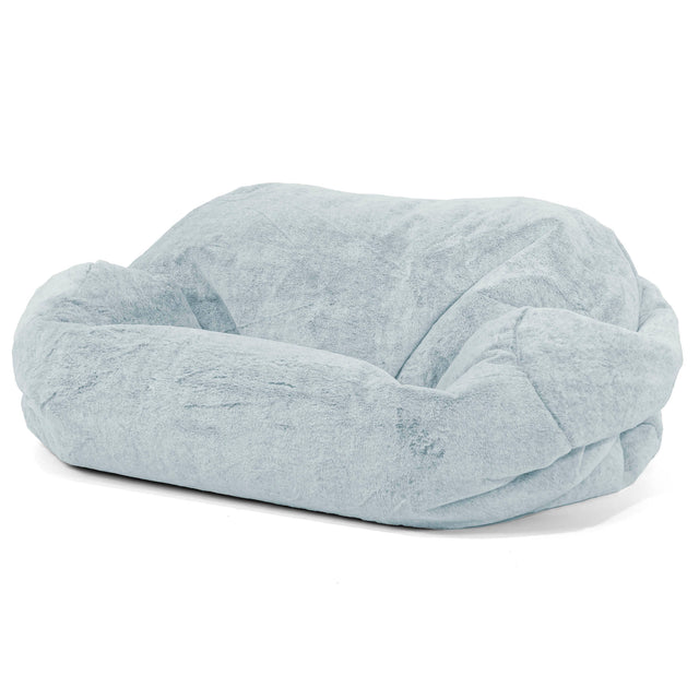 Sofa pufa Sabine - Sztuczne futerko z królika Popielaty 01