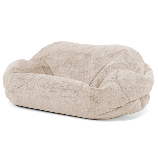 Sofa pufa Sabine - Sztuczne futerko z królika Złoty brąz 01
