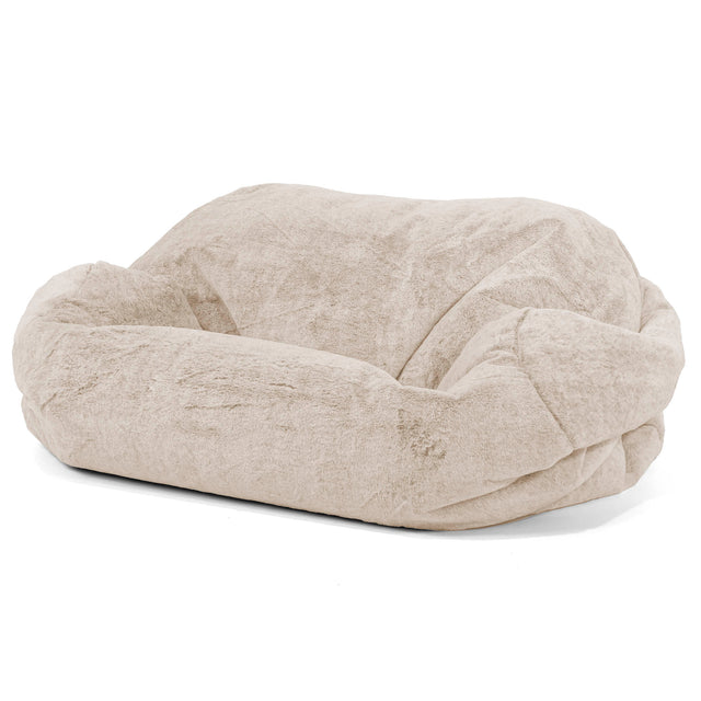 Sofa pufa Sabine - Sztuczne futerko z królika Złoty brąz 01