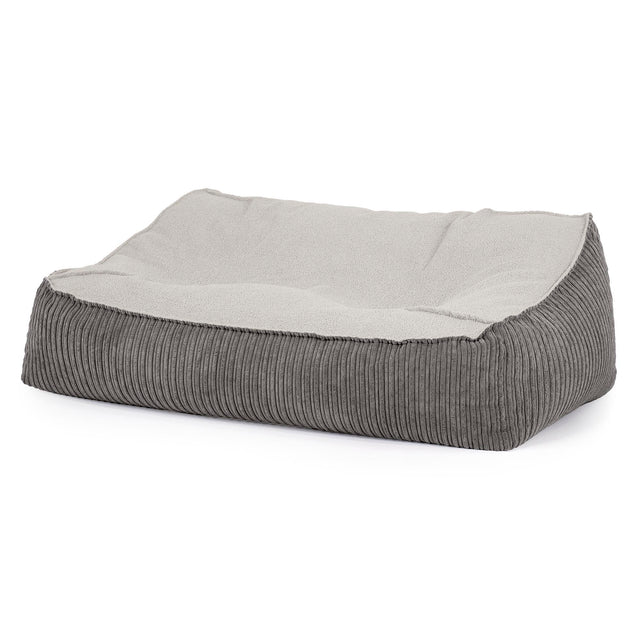 Sofa pufa Sloucher - Boucle & sztruks Grafit szarość 01