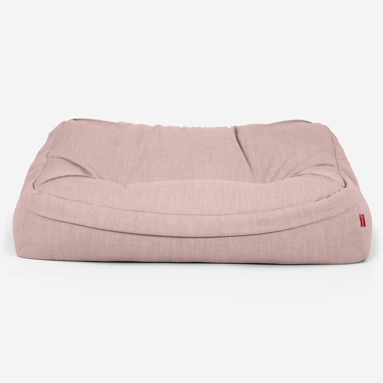Sofa pufa Sloucher - Faktura lnu Róża 02