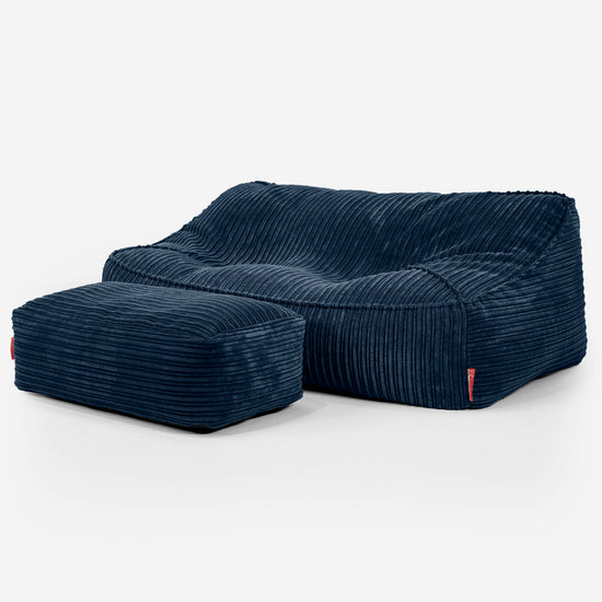 Sofa pufa Sloucher - Klasyczny sztruks Granat 02