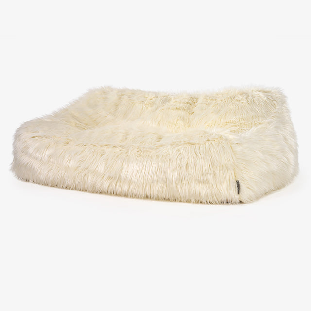 Sofa pufa Sloucher - Mongolskie Sztuczne Futro Śmietanka 01