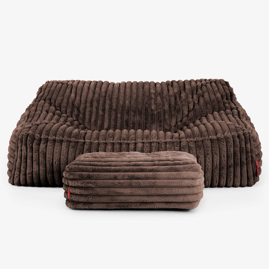 Sofa pufa Sloucher - Sztruks ultra plusz Sobolowy 03