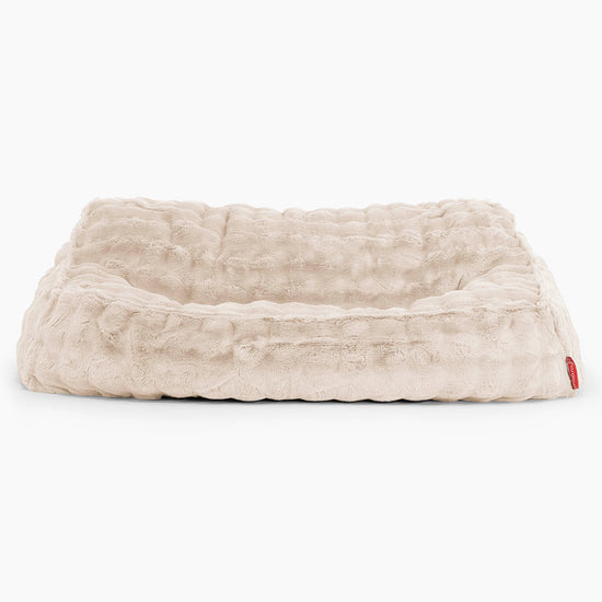 Sofa pufa Sloucher - Sztuczne futro Bąbelkowe Śmietanka 02