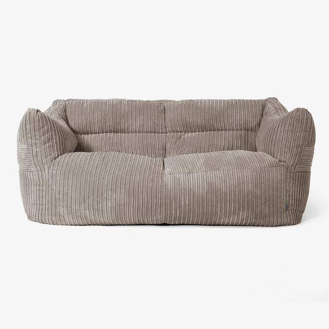 Sofa pufa Victor - Klasyczny sztruks Beżowa szarość 01