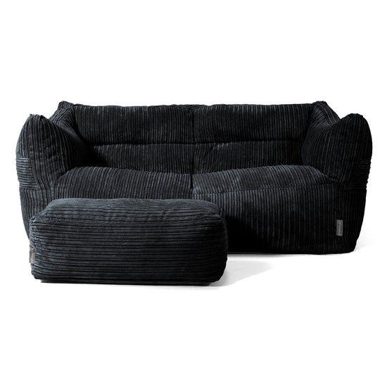 Sofa pufa Victor - Klasyczny sztruks Czerń 02