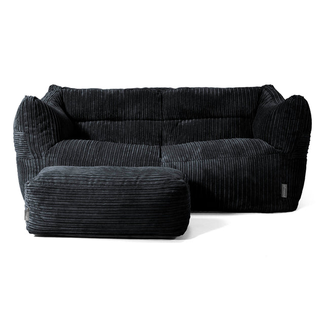 Sofa pufa Victor - Klasyczny sztruks Czerń 02