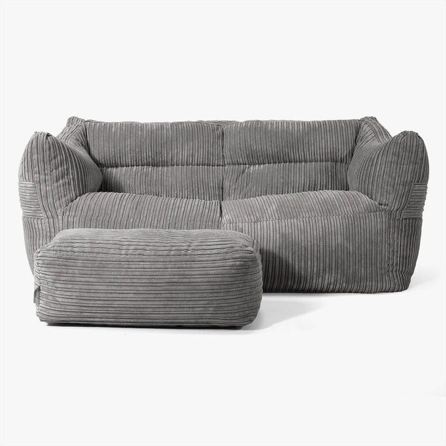 Sofa pufa Victor - Klasyczny sztruks Grafit szarość 02