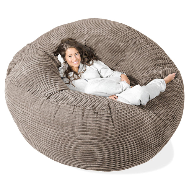 Sofa pufa XXL Mega Mammoth - Klasyczny sztruks Beżowa szarość 01