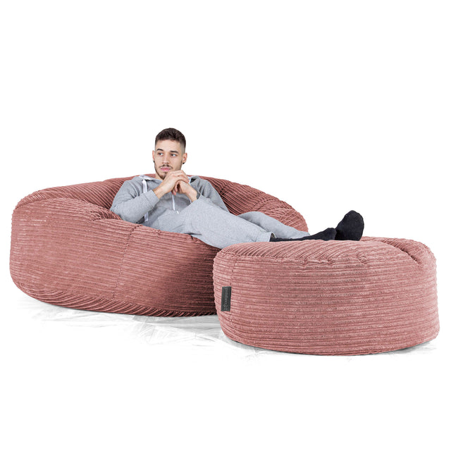 Sofa pufa XXL Mega Mammoth - Klasyczny sztruks Brzoskwinia 02