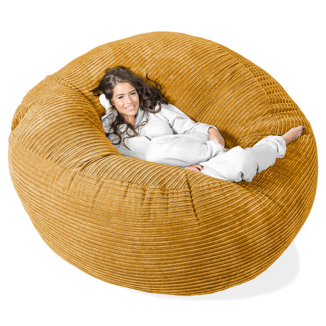 Sofa pufa XXL Mega Mammoth - Klasyczny sztruks Złoty Miód 01
