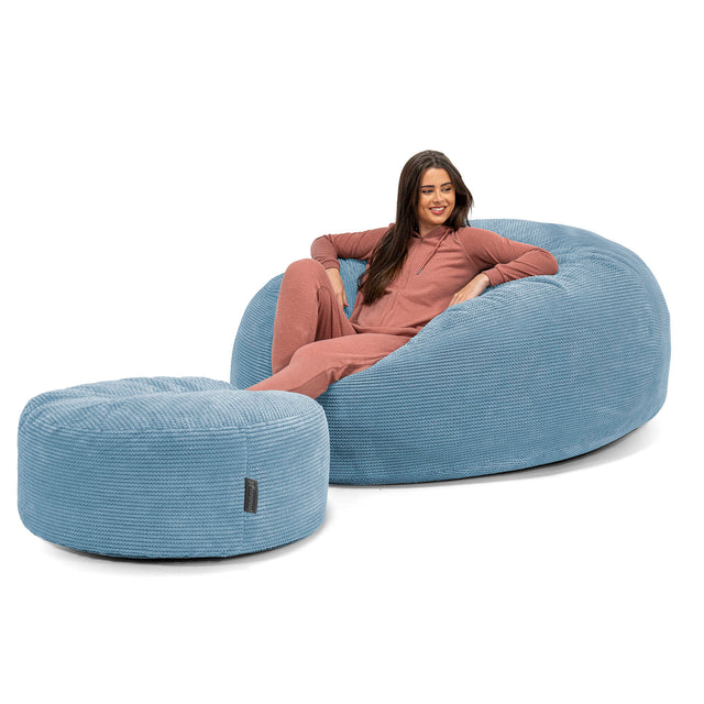 Sofa pufa XXL Mega Mammoth - Pom Pom Błękit królewski 02