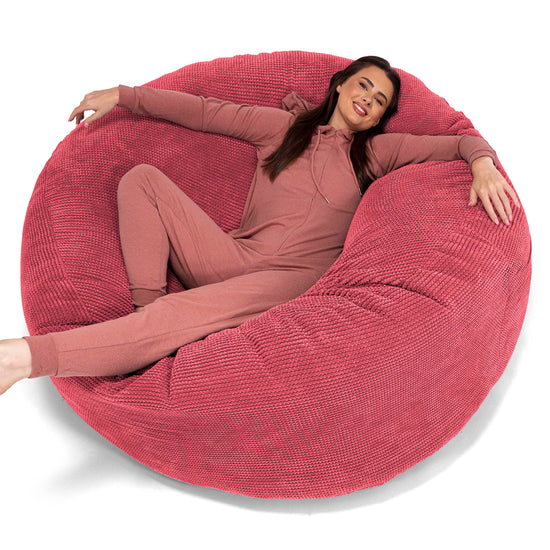 Sofa pufa XXL Mega Mammoth - Pom Pom Czerwony pastelowy 01