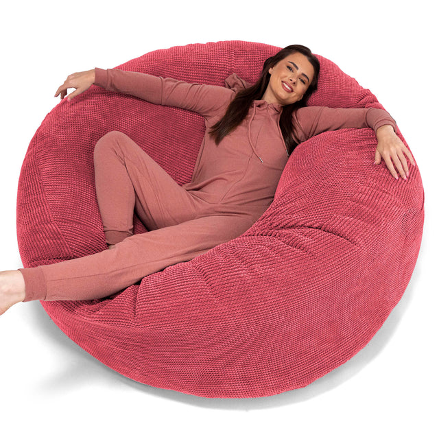 Sofa pufa XXL Mega Mammoth - Pom Pom Czerwony pastelowy 01