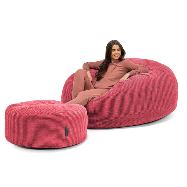 Sofa pufa XXL Mega Mammoth - Pom Pom Czerwony pastelowy 02