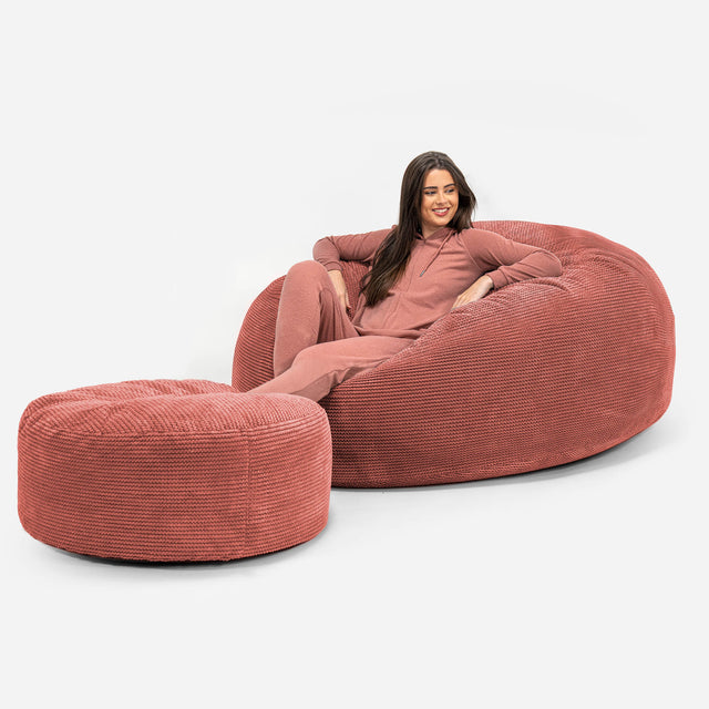Sofa pufa XXL Mega Mammoth - Pom Pom Dyniowy Pomarańczowy 02