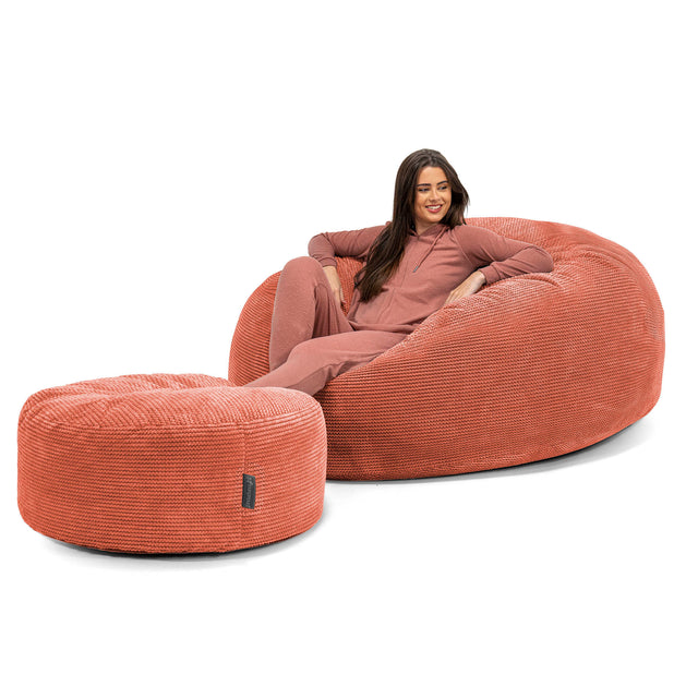 Sofa pufa XXL Mega Mammoth - Pom Pom Dyniowy Pomarańczowy 02