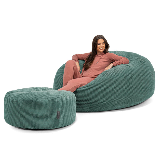 Sofa pufa XXL Mega Mammoth - Pom Pom Zielony Mech 02